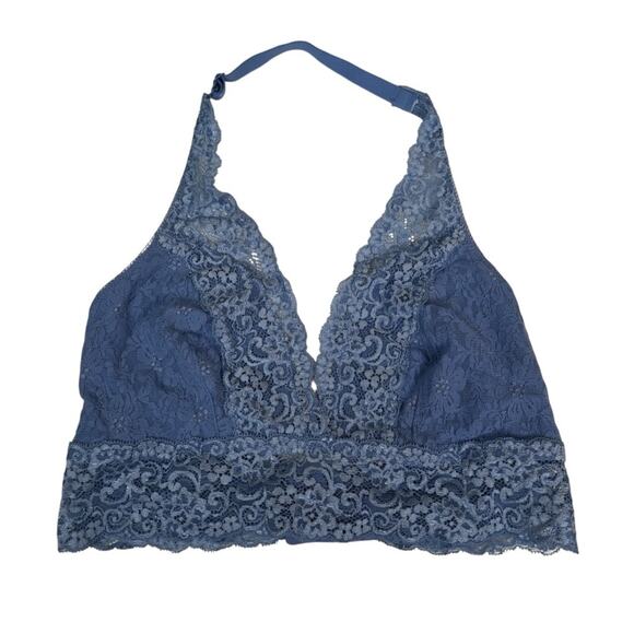 Soma Womens M Bralette Lace Halter in Periwinkle Blue - Picture 1 of 8